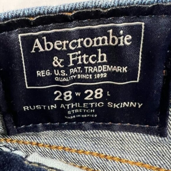 Abercrombie & Fitch Men's 28 Rustin Athletic Skinny Medium Wash Jeans - Picture 2 of 7